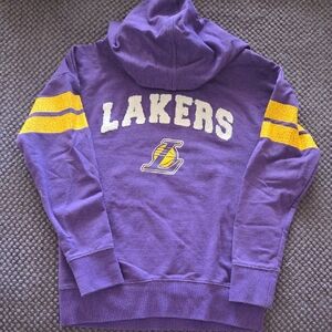 Purple Lakers Hoodie with Yellow Stripes
